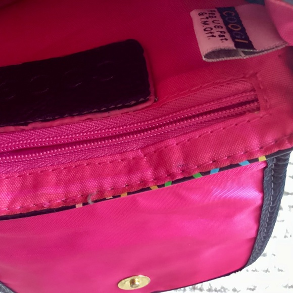 Coogi Mini Bag Chain Wrist Cuff Clutch Vintage Australia Rainbow Logo Black Pink - Picture 7 of 14